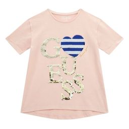 GUESS kids Girls Typography Printed Round Neck Cotton T-shirt-image-12