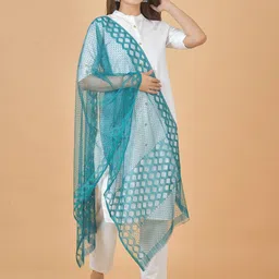 LA FEMINAE Selection Of 4 Geometric Woven Design Dupattas image 4