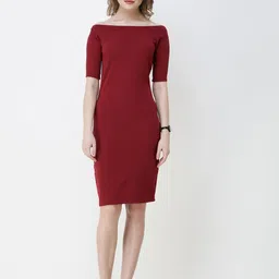 BAESD Off-Shoulder Sheath Midi Dress-image-24