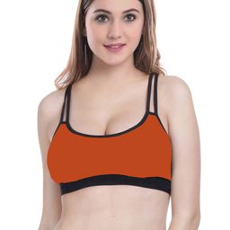 Samvar Orange Cotton Non-Wired Non Padded Minimizer Bra-picture-27