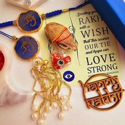 HOMEARTE Lumba Rakhi Nariyal Greeting Card & Roli Chawal-image-24