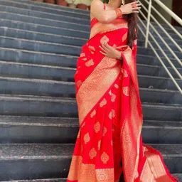 PHEASANT Women Ethnic Motifs Woven Design Zari Saree-picture-2