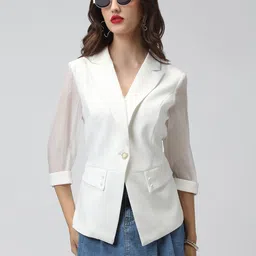 SHOWOFFFF Tailored-Fit Notched Lapel Double-Breasted Blazer-picture-38