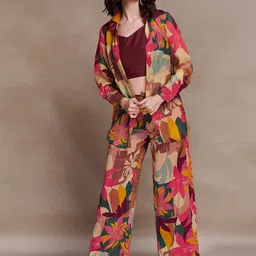 Fusionic Printed Shirt & Trouser Co-Ords With Crop Top-picture-3