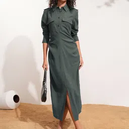 Tokyo Talkies Shirt Midi Dress-image-0