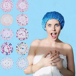 basicare Soft & Comfortable Printed Shower Cap image 3