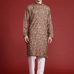 MANQ Men Paisley Printed Gotta Patti Kurta-picture-46