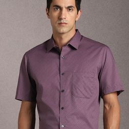 Louis Philippe Textured Pure Cotton Formal Shirt-image-73