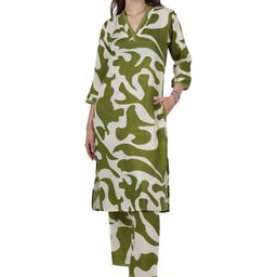 Dreambe Adults-Women Green Pure Cotton Night suits-picture-3