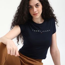 Tommy Hilfiger Women Typography Pockets Slim Fit T-shirt-picture-15