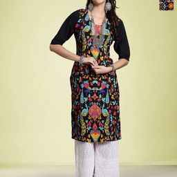 Moda Rapido Selection Of 2 Ethnic Motifs Printed Round Neck Straight Kurta-picture-22