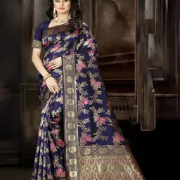 AMK FASHION Woven Design Zari Banarasi Saree-picture-55