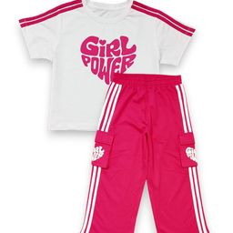 Gini and Jony Girls Typography Printed Round Neck T-shirt With Trousers-picture-11