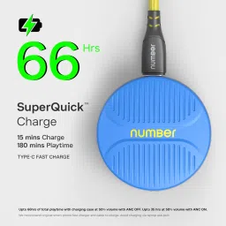 number SuperBuds 555 with Dual Pair, 66H Battery, 32dB ANC|4Mic ENC|35ms Latency Gaming Bluetooth Headset image 5