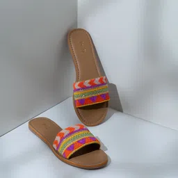 Inc 5 Women Embellished Ethnic Open Toe Flats-15