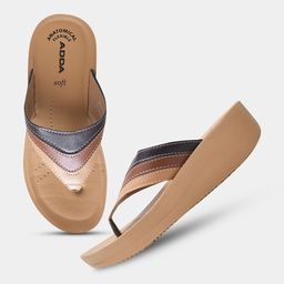 Adda Women Striped One Toe Flats-image-66