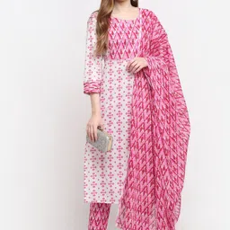 KALINI Women Printed Regular Gotta Patti Pure Cotton Kurta with Trousers & With Dupatta-34