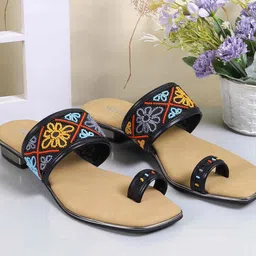 Metro Ethnic - Embellished Block Heel Sandals-6