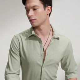 HIGHLANDER Spread Collar Long Sleeves Slim Fit Casual Shirt-image-20