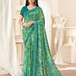 Reboot Fashions Floral Printed Pure Georgette Saree-image-62