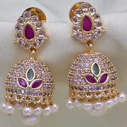 Talish Gold-Plated AD Jhumka Earrings-picture-20