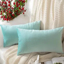 Shadowkart Set of 2 Fibre Filled Faux Velvet Ultra Soft Sleep Pillow-image-49