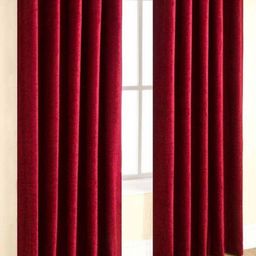 BELLA TRUE Maroon 4 Pieces Eyelet Fitted Long Door Curtains-image-35