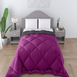 CHICERY Purple & Grey Geometric Heavy Winter Single Bed Comforter-image-56