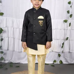 VALUE CREATION Boys Printed Kurta With Waistcoat And Pyjama Set-64
