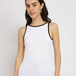 FableStreet Women Stretchable Round Neck White Top-picture-39