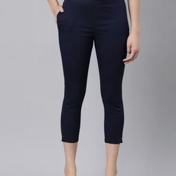 Souchii Women Tailored Tapered Fit High-Rise Easy Wash Trousers-image-15
