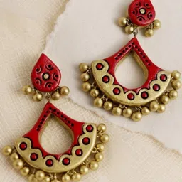 Mridah Oval Drop Earrings-1