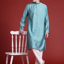 MANQ Men Thread Work Kurta-picture-12