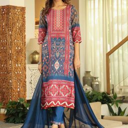 GoSriKi Women Ethnic Motifs Printed Kurta with Churidar & Dupatta-picture-37