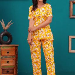 Moda Rapido Women Floral Printed Pure Cotton Night suit-picture-15