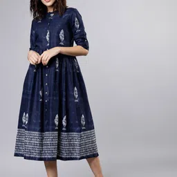 Vishudh Women Ethnic Motifs PrintedA-Line Midi Dress-image-27