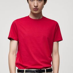 MANGO MAN Pure Cotton Slim Fit T-shirt-image-30