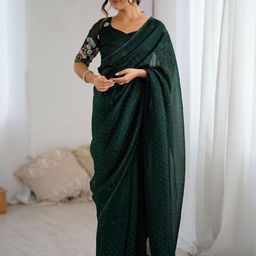 Anouk Embellished Beads and Stones Tissue Saree-image-98