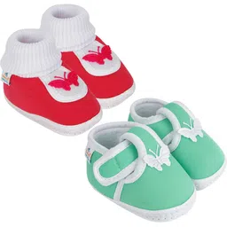 NESKA MODA 12 To 18 Month Non Slip Set of 2 Pair Infants Cotton Butterfly Booties-image-106