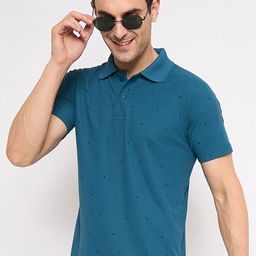 KASMA Men Printed Polo Collar T-shirt-image-3