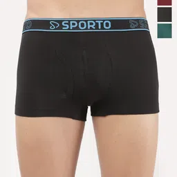 Sporto by Macho Pack Of 4 Outer Elastic Short Trunks Sprto_M1022-B1-G1-Olv1-Prt1-L-Multi-picture-15