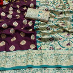 Woven, Self Design Banarasi Silk Blend, Pure Silk Saree-image-45