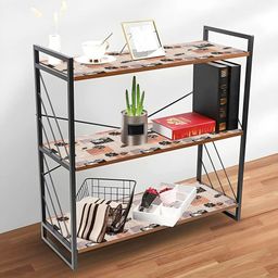 Kuber Industries Brown 2 Pieces Lotus Printed Shelf Liner-35