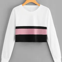 DressBerry Striped Round Neck Crop Top-image-80