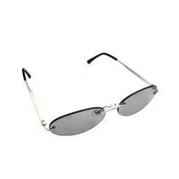 QUE UNIVERSE Unisex Silver-Toned UV Protected Oval Sunglasses QUE ECLIPSE NOIR-98209-image-44