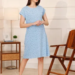 Mushy Mod Women Pure Cotton Round Neck Nightdress-image-25
