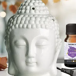 PEEPALCOMM White Textured Buddha Electric Aroma Oil Diffuser-8