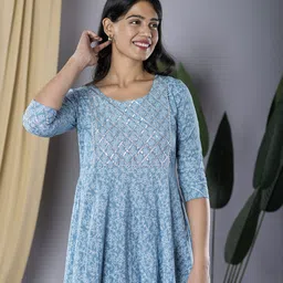 KALINI Floral Print Formal Fit & Flare Midi Dress-image-45
