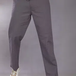 DIVISIVE Men Linen Relaxed Loose Fit Easy Wash Trousers-image-30
