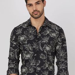 Mufti Men Spread Collar Slim Fit Casual Shirt-image-77